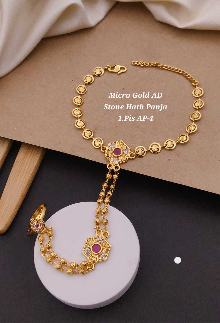 Micro Gold AD Stone Hath Panja