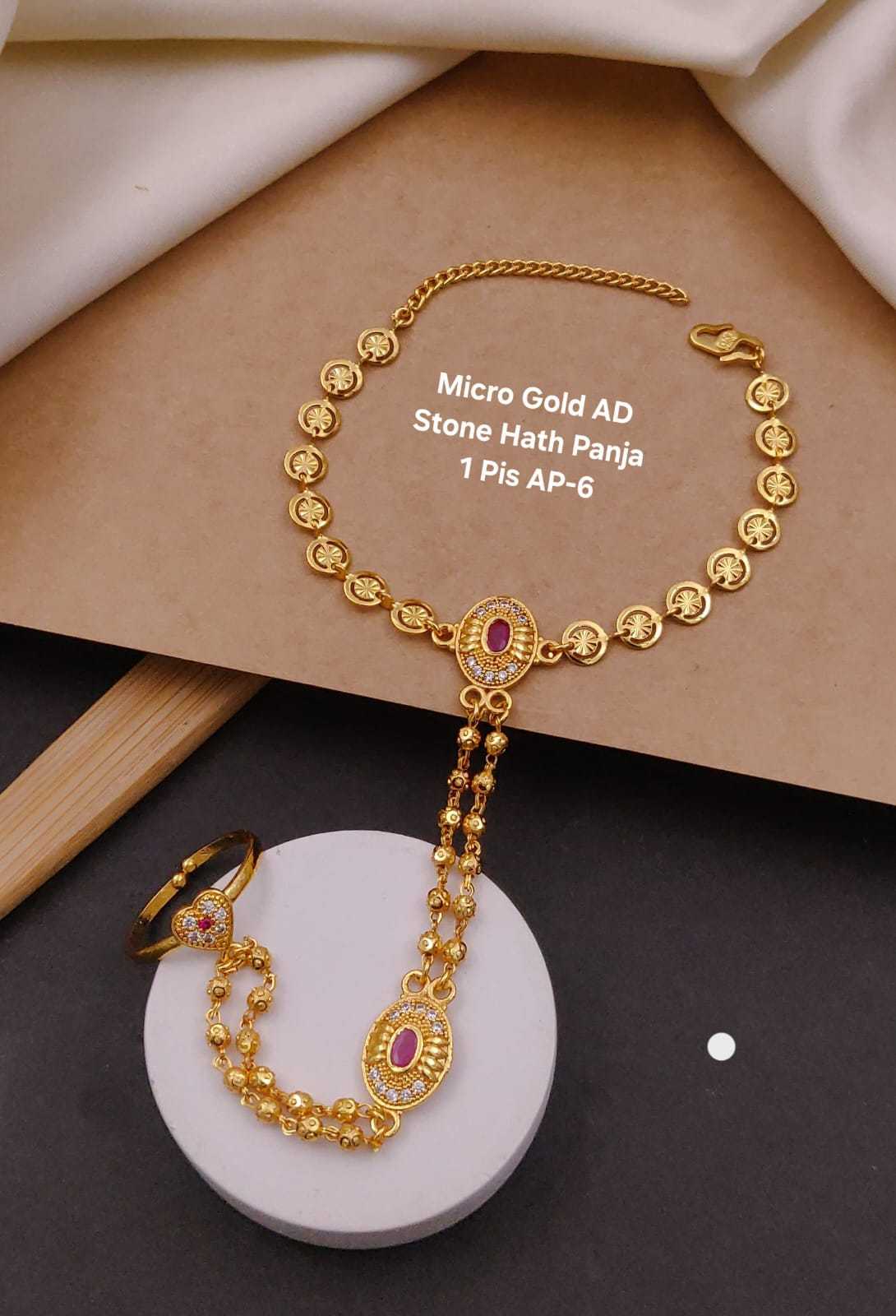 Micro Gold AD Stone Hath Panja