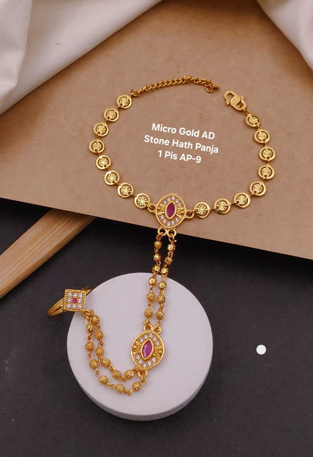 Micro Gold AD Stone Hath Panja