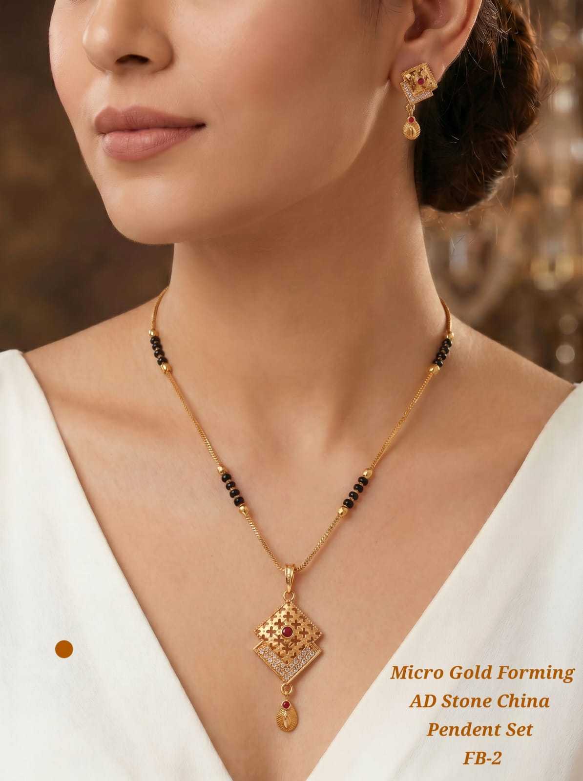 Micro Gold AD Stone Mangalsutra Pendant Set