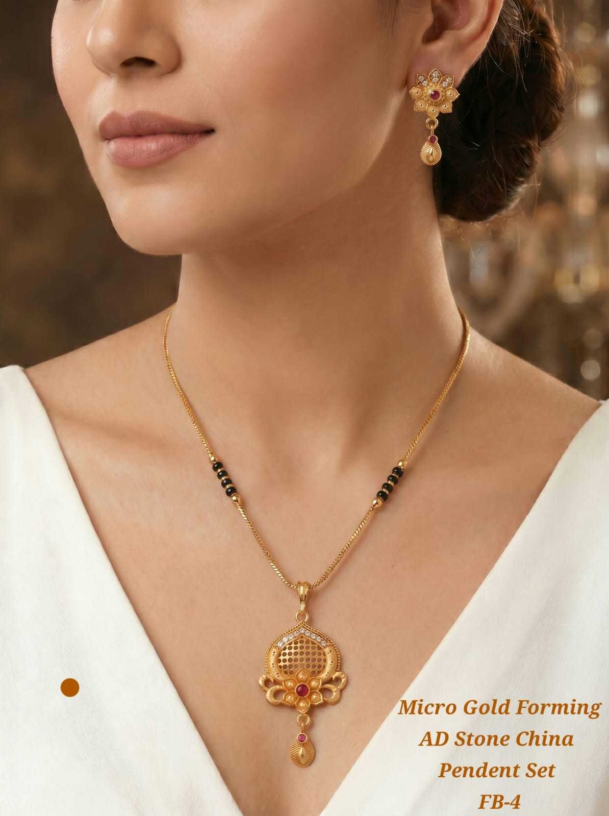 Micro Gold AD Stone Mangalsutra Pendant Set