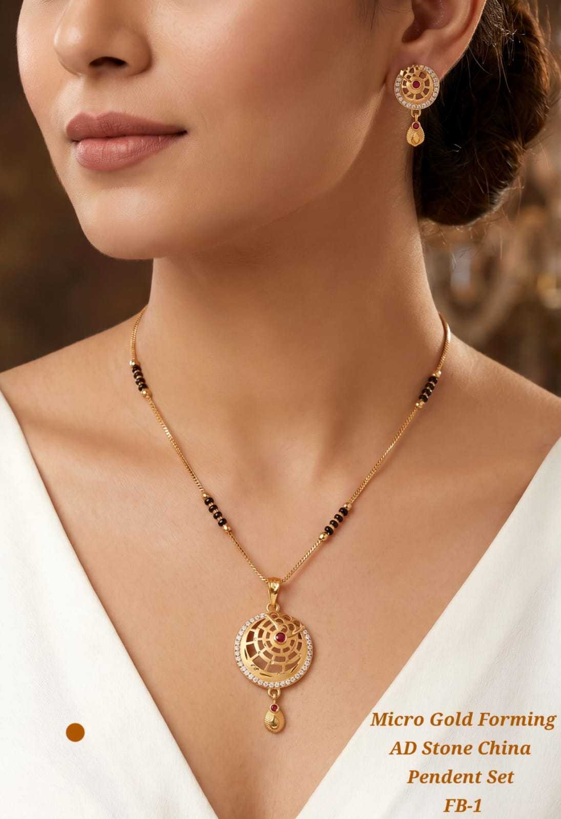 Micro Gold AD Stone Mangalsutra Pendant Set