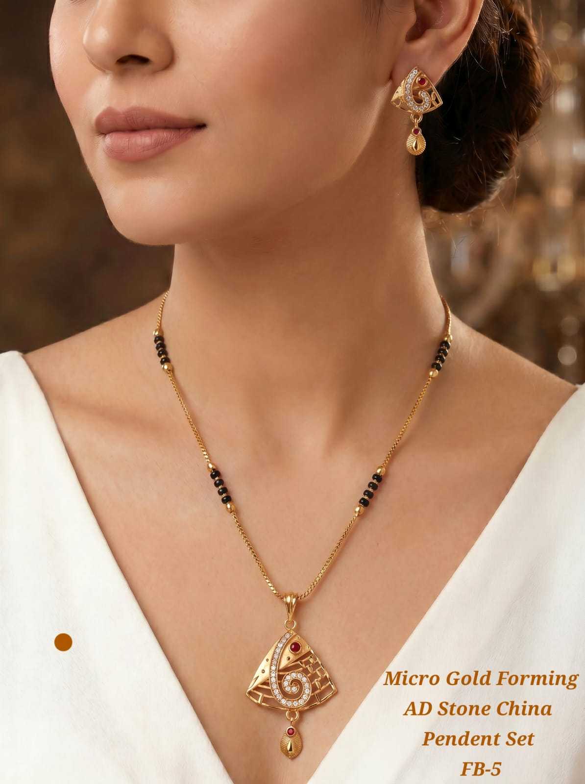 Micro Gold AD Stone Mangalsutra Pendant Set