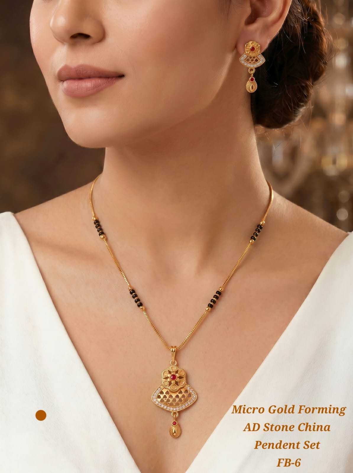 Micro Gold AD Stone Mangalsutra Pendant Set