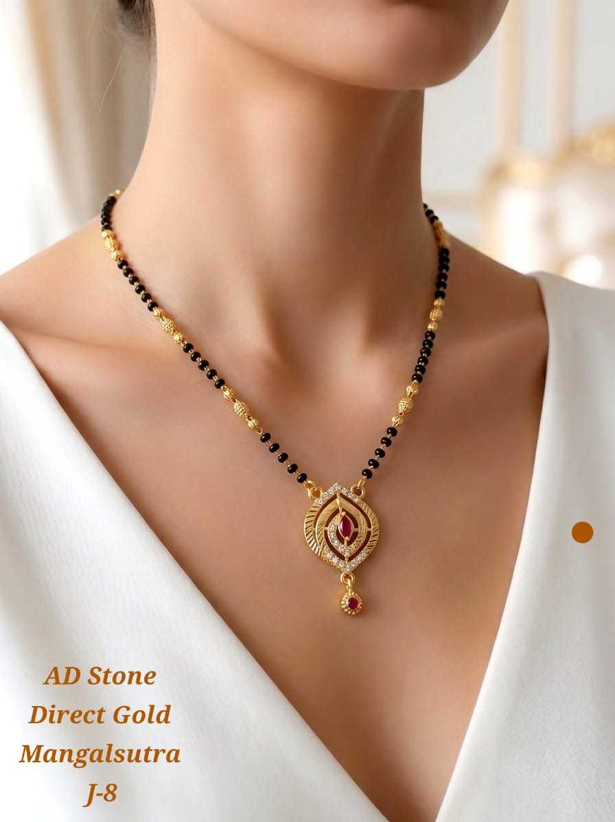 Minimal AD Stone Mangalsutra in High Gold