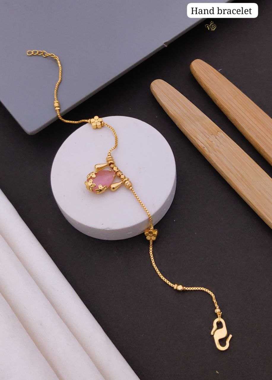 Minimalist Ruby Charm Hand Bracelet