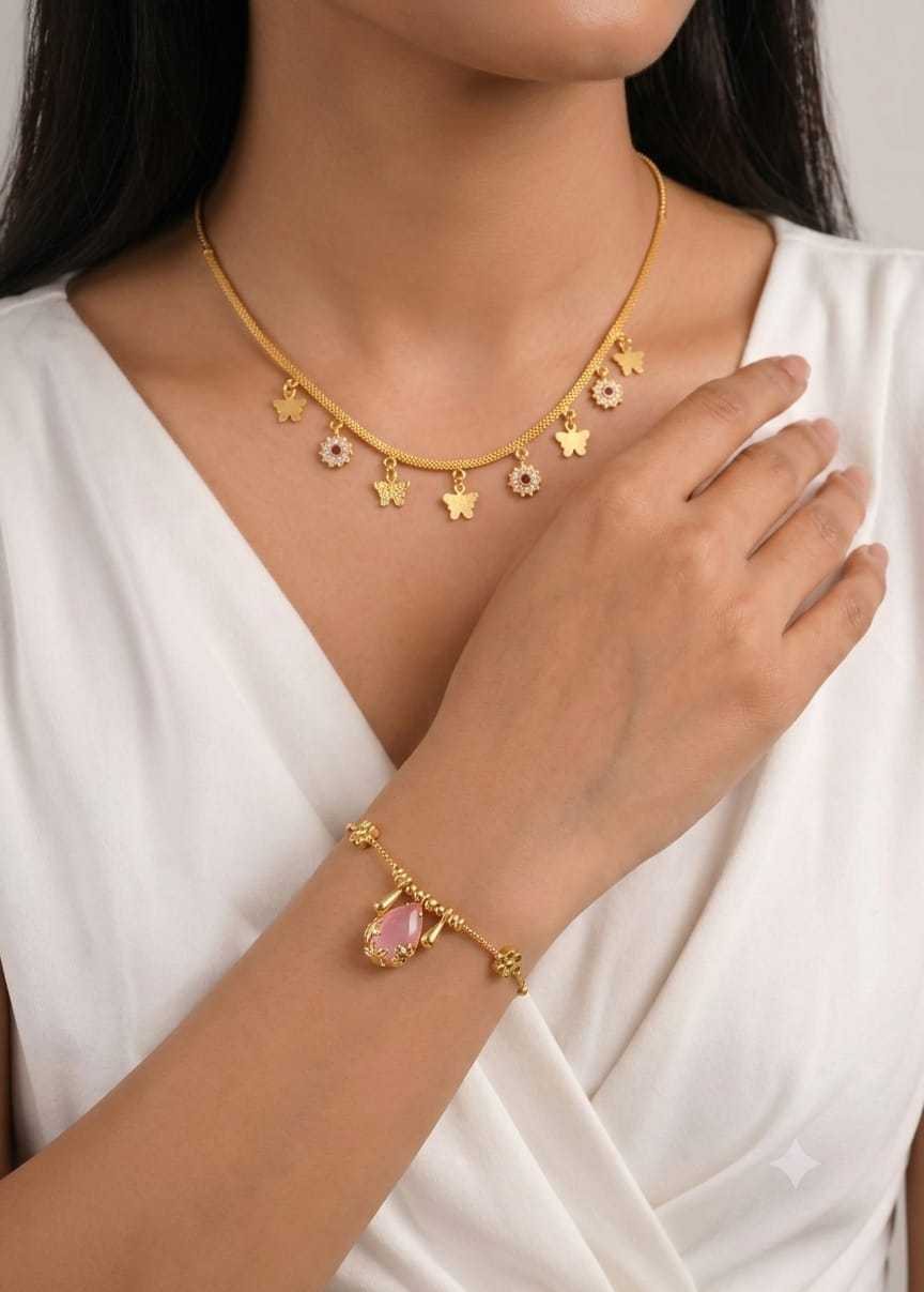 Mint Jade Necklace & Bracelet Combo Set
