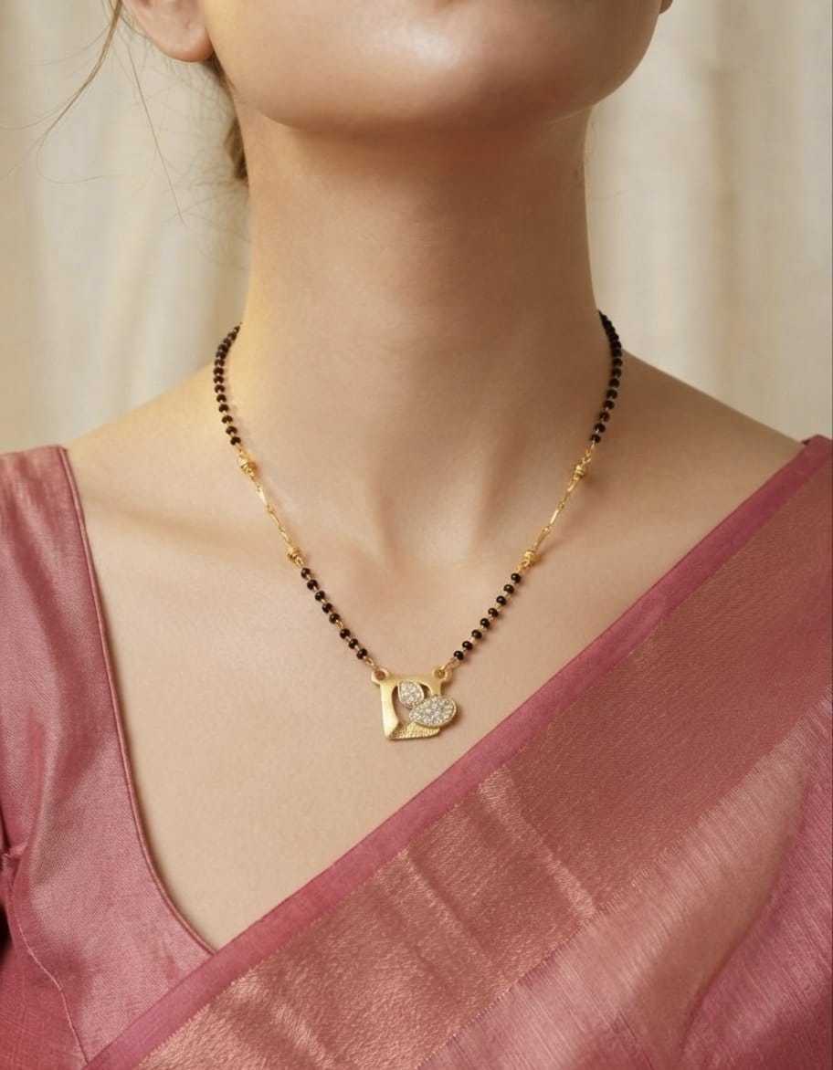 Modern CZ Pendant Short Mangalsutra