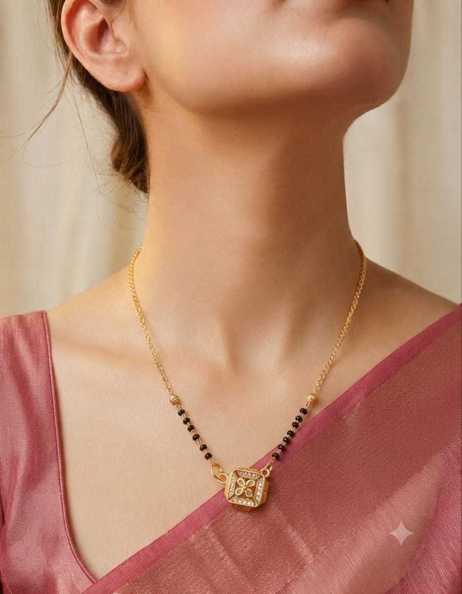 Modern CZ Pendant Short Mangalsutra