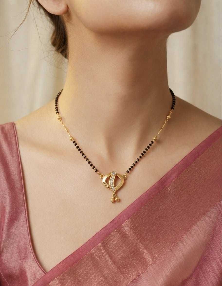 Modern CZ Pendant Short Mangalsutra