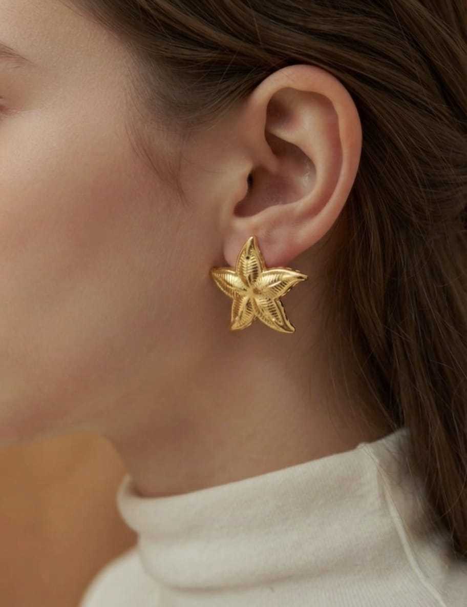 Modern Domed Heart Stud Earrings
