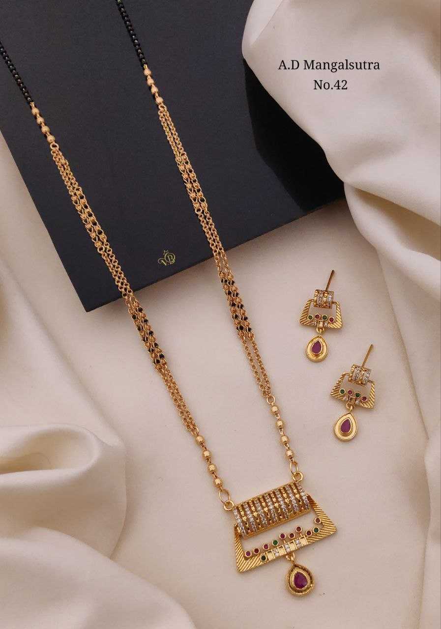 Modern Ethnic AD Mangalsutra Pendant Set