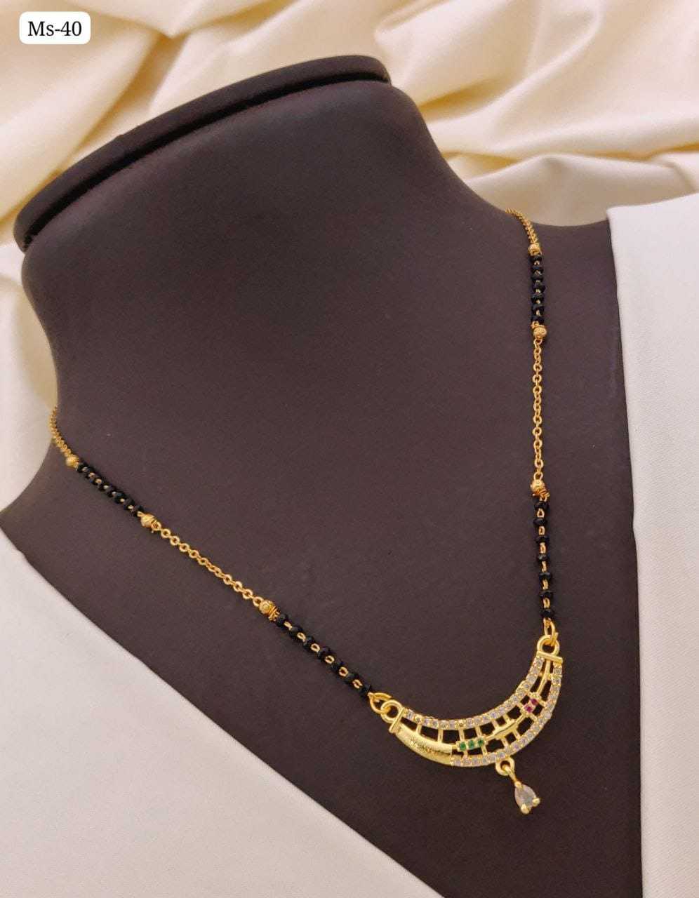 Ms Series Mangalsutra with Crescent Pendant