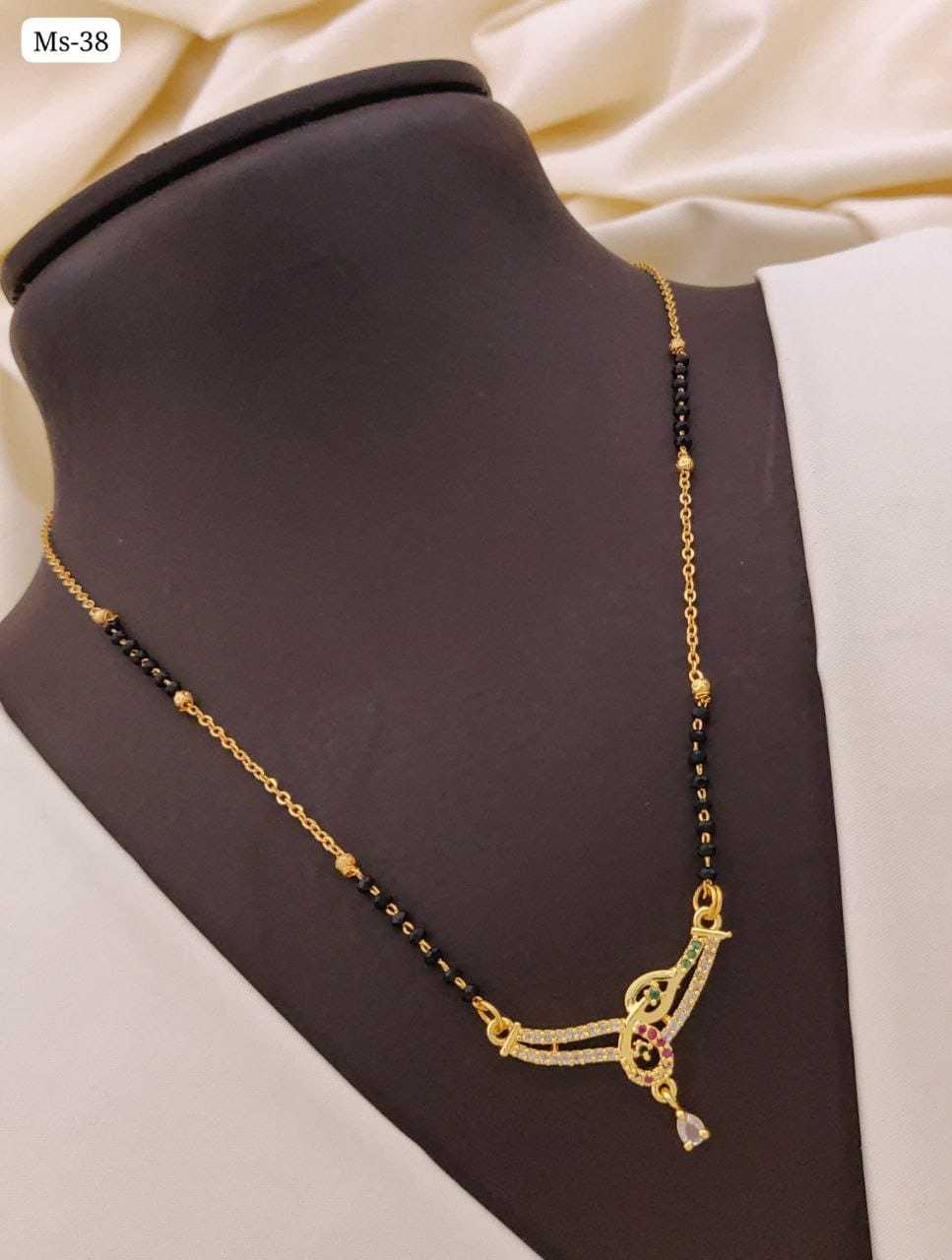Ms Series Mangalsutra with Crescent Pendant