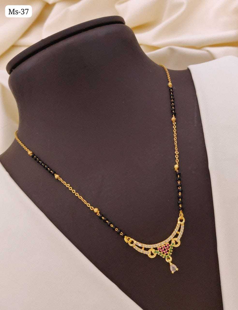 Ms Series Mangalsutra with Crescent Pendant
