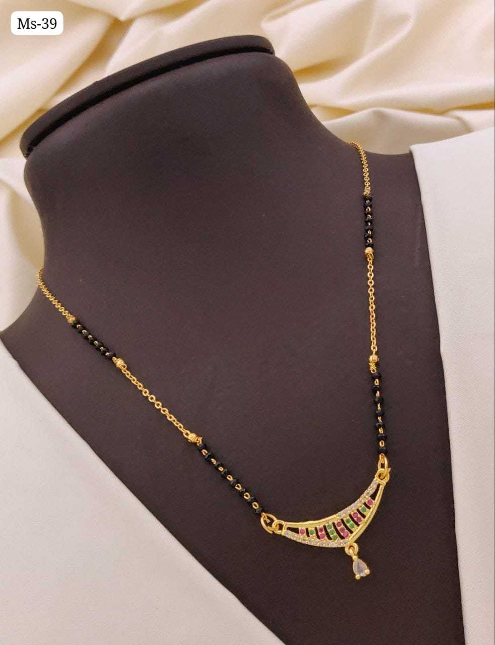 Ms Series Mangalsutra with Crescent Pendant