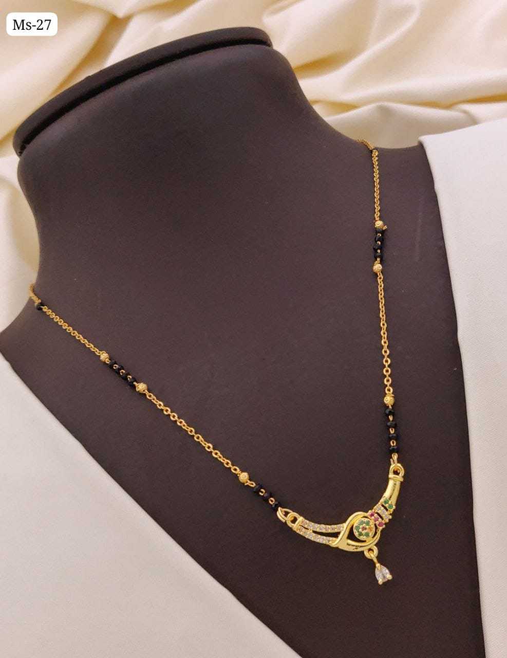 Ms Series Mangalsutra with Crescent Pendant
