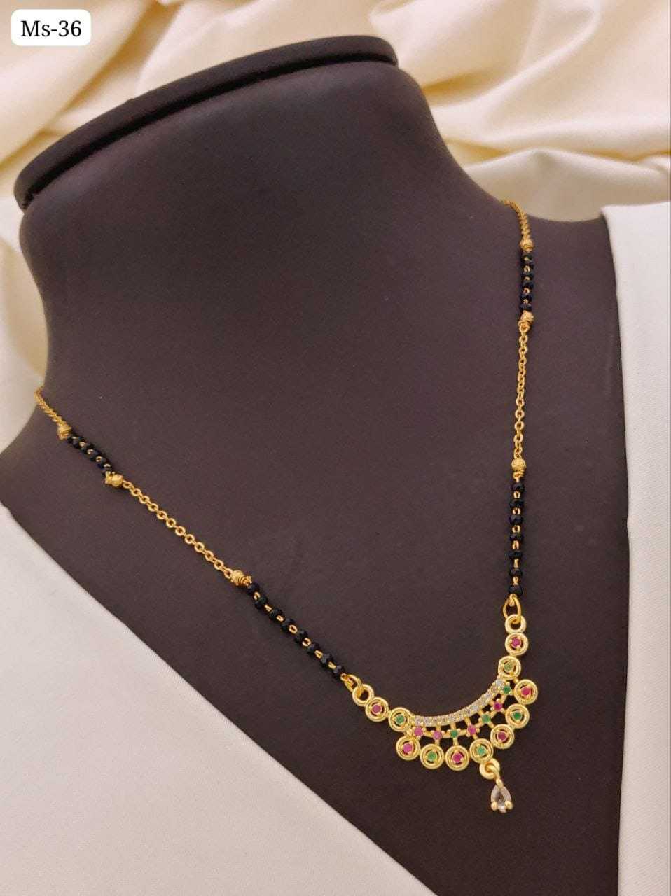 Ms Series Mangalsutra with Crescent Pendant
