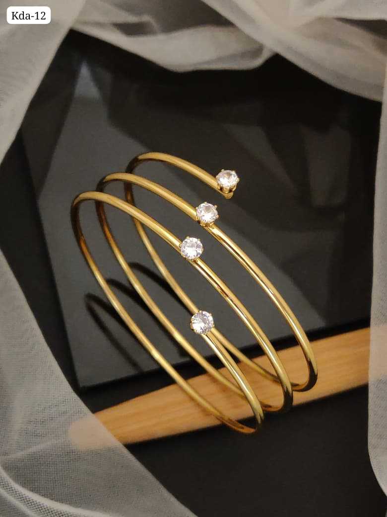 Multi-Layered Spiral Bangle with Crystal Stones