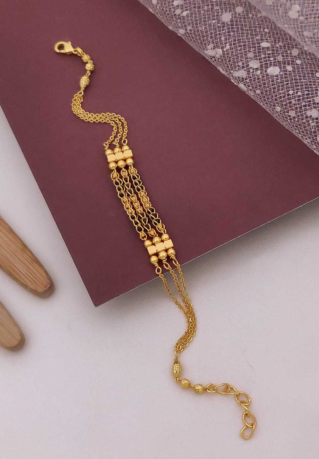 Multi Strand Bracelet with Square & Round Beads