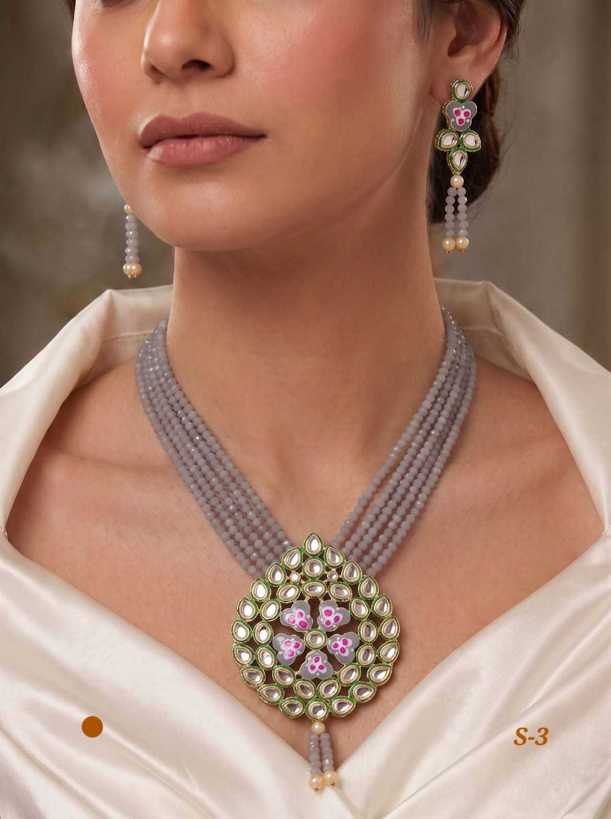 Multi Strand Draped Necklace & Drop Earrings