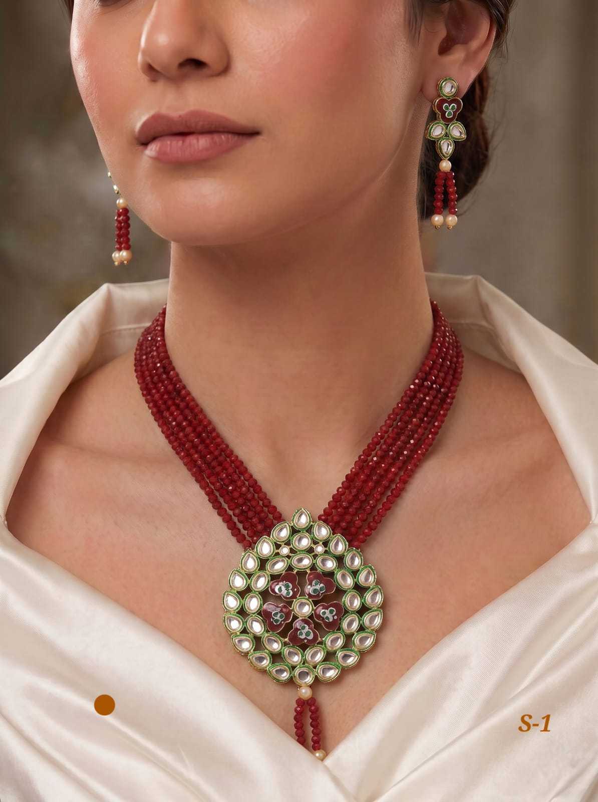 Multi Strand Draped Necklace & Drop Earrings