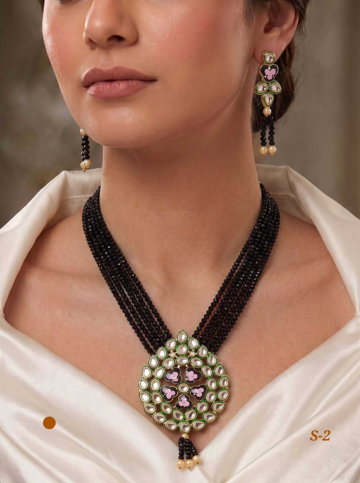 Multi Strand Draped Necklace & Drop Earrings