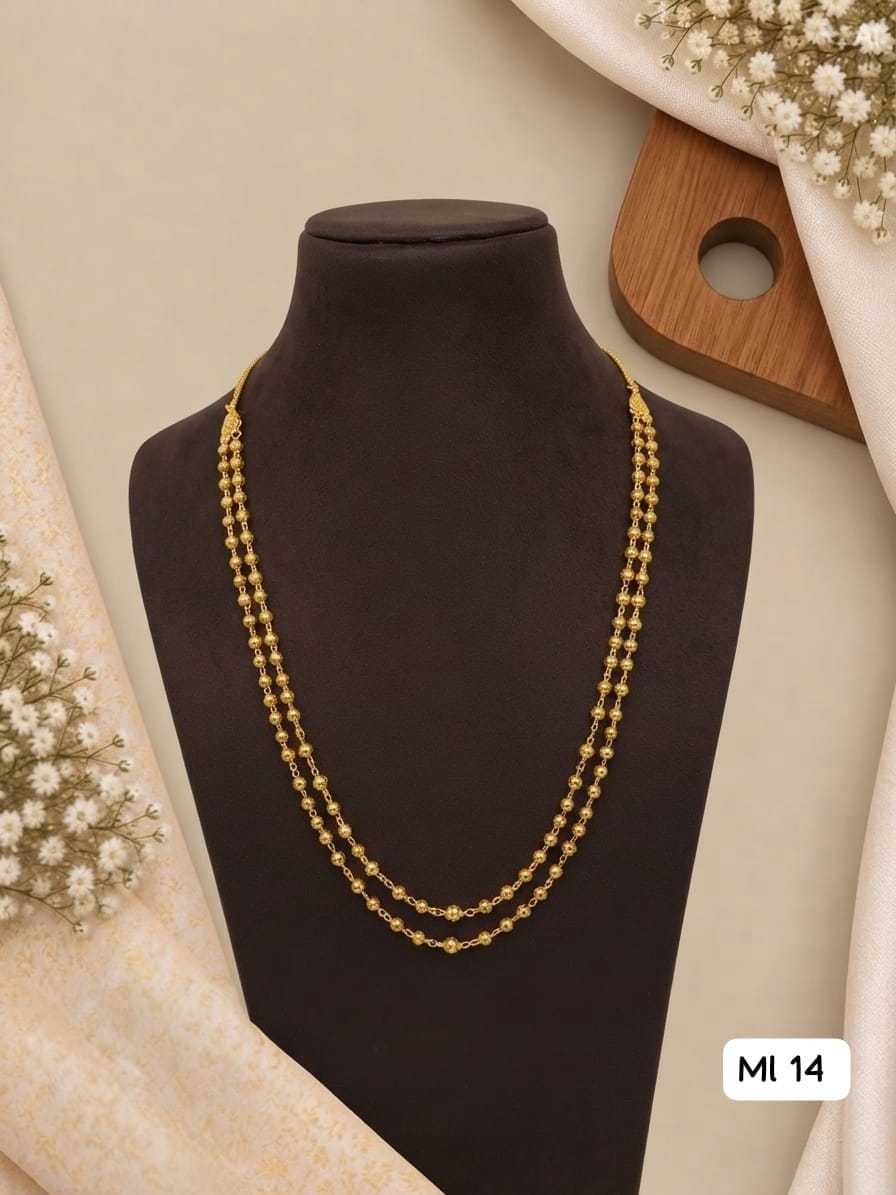 Multi Strand Gold Bead Rani Haar Necklace