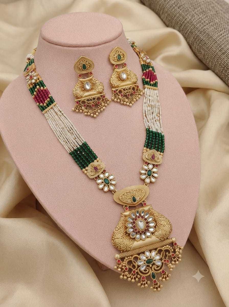 Multi Strand Pearl Haram with Kundan Pendant