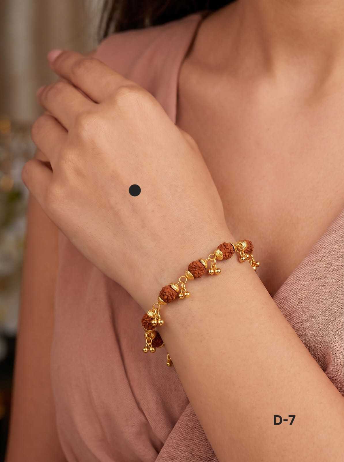 Natural Rudraksha Bracelet with Ghungroo Charms