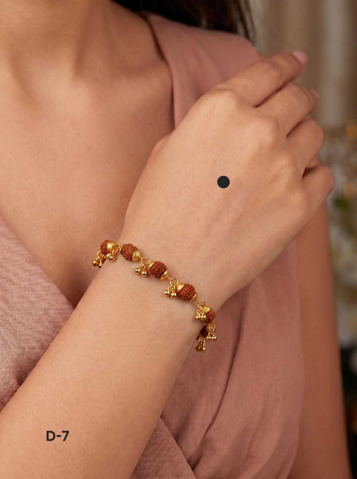 Natural Rudraksha Bracelet with Ghungroo Charms