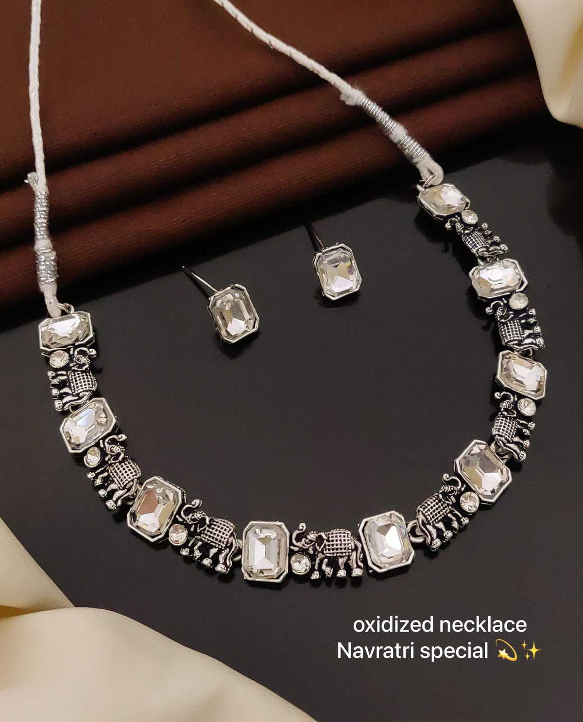 Navratri Multi-Colour Oxidised Choker Set