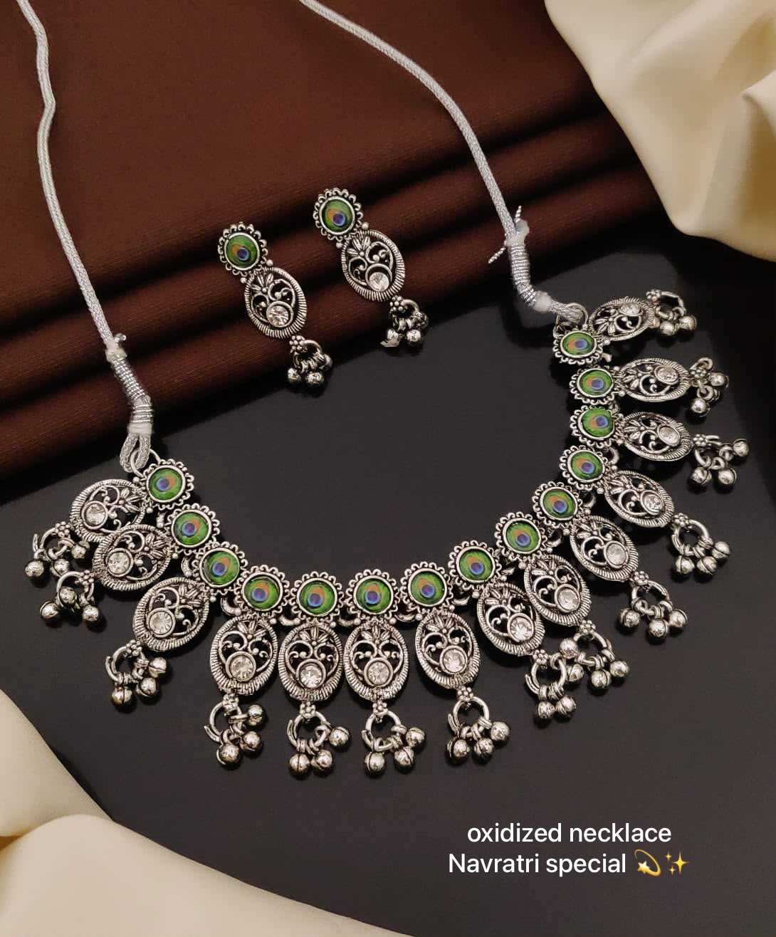 Navratri Multi-Colour Oxidised Choker Set