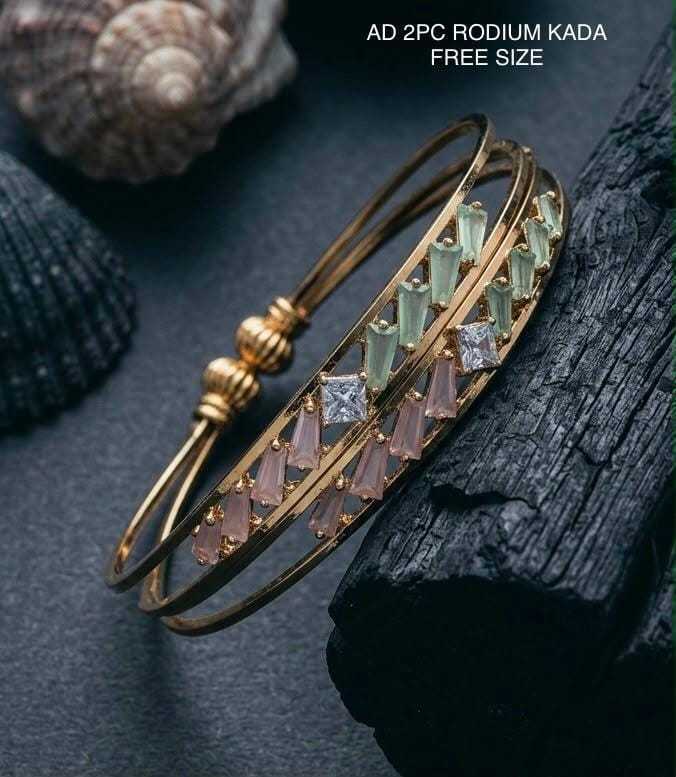 Openable AD Kada with Pastel Marquise Stones