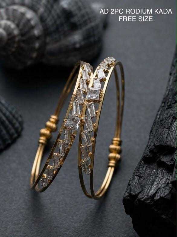 Openable AD Kada with Pastel Marquise Stones
