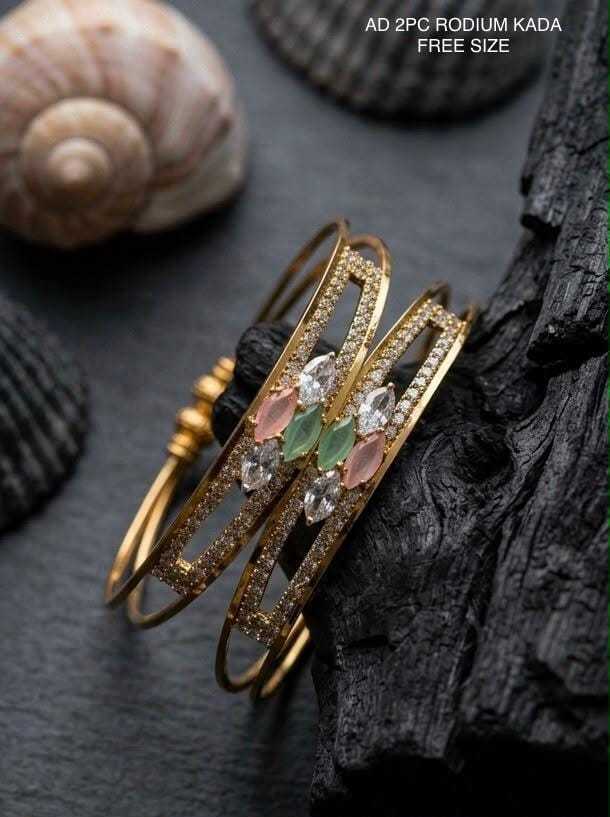 Openable AD Kada with Pastel Marquise Stones