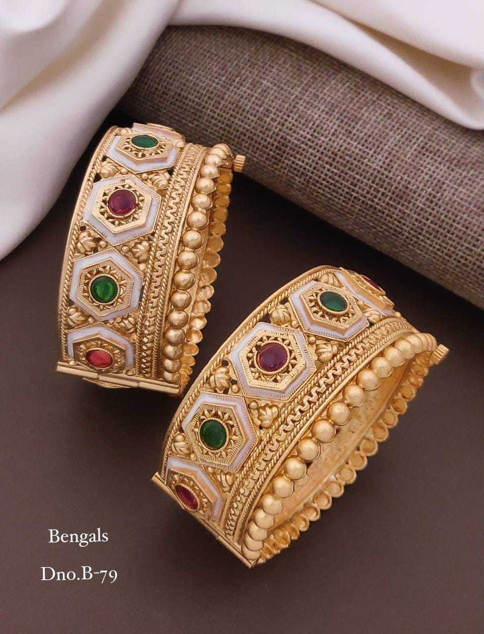 Openable Bangle with Red Green Squares & Enamel