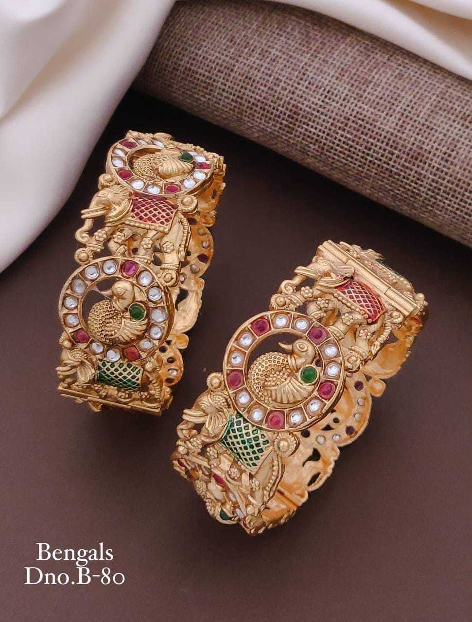 Openable Bangle with Red Green Squares & Enamel