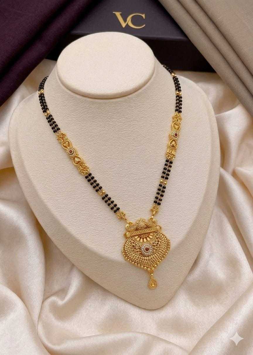 Ornate Pendant Mangalsutra on Double Bead Chain