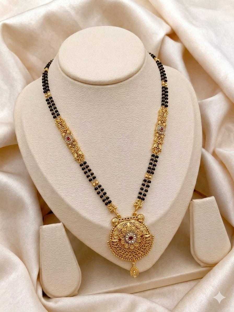Ornate Pendant Mangalsutra on Double Bead Chain
