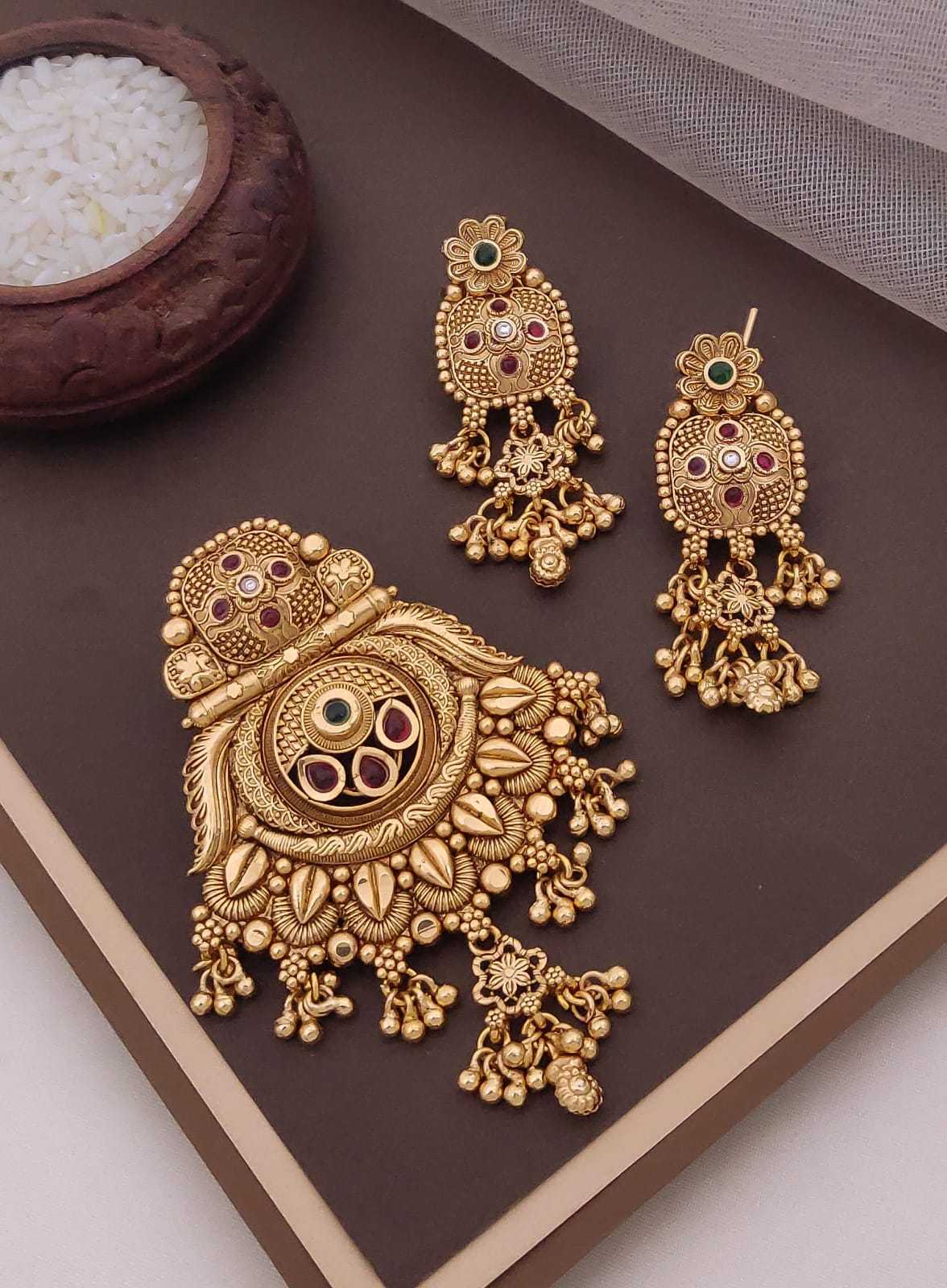 Ornate Traditional Pendant with Hanging Bead Drops