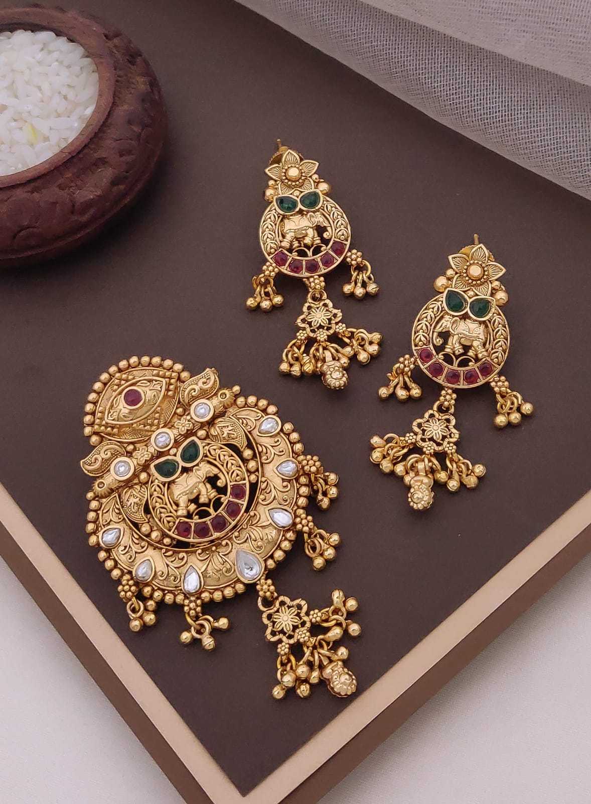Ornate Traditional Pendant with Hanging Bead Drops