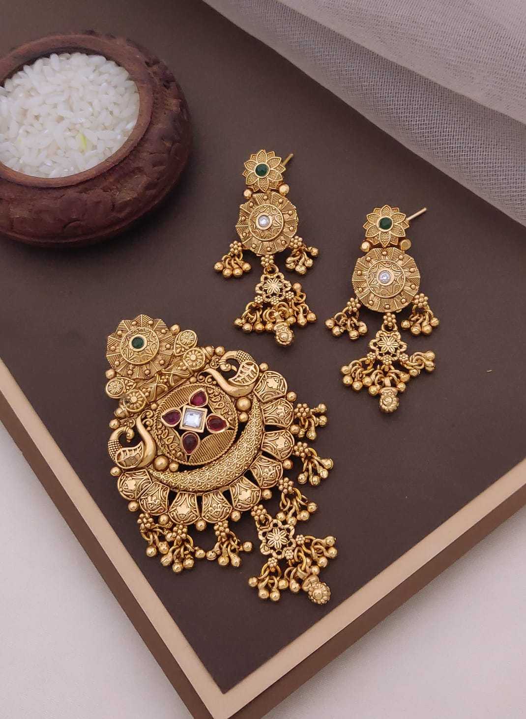 Ornate Traditional Pendant with Hanging Bead Drops