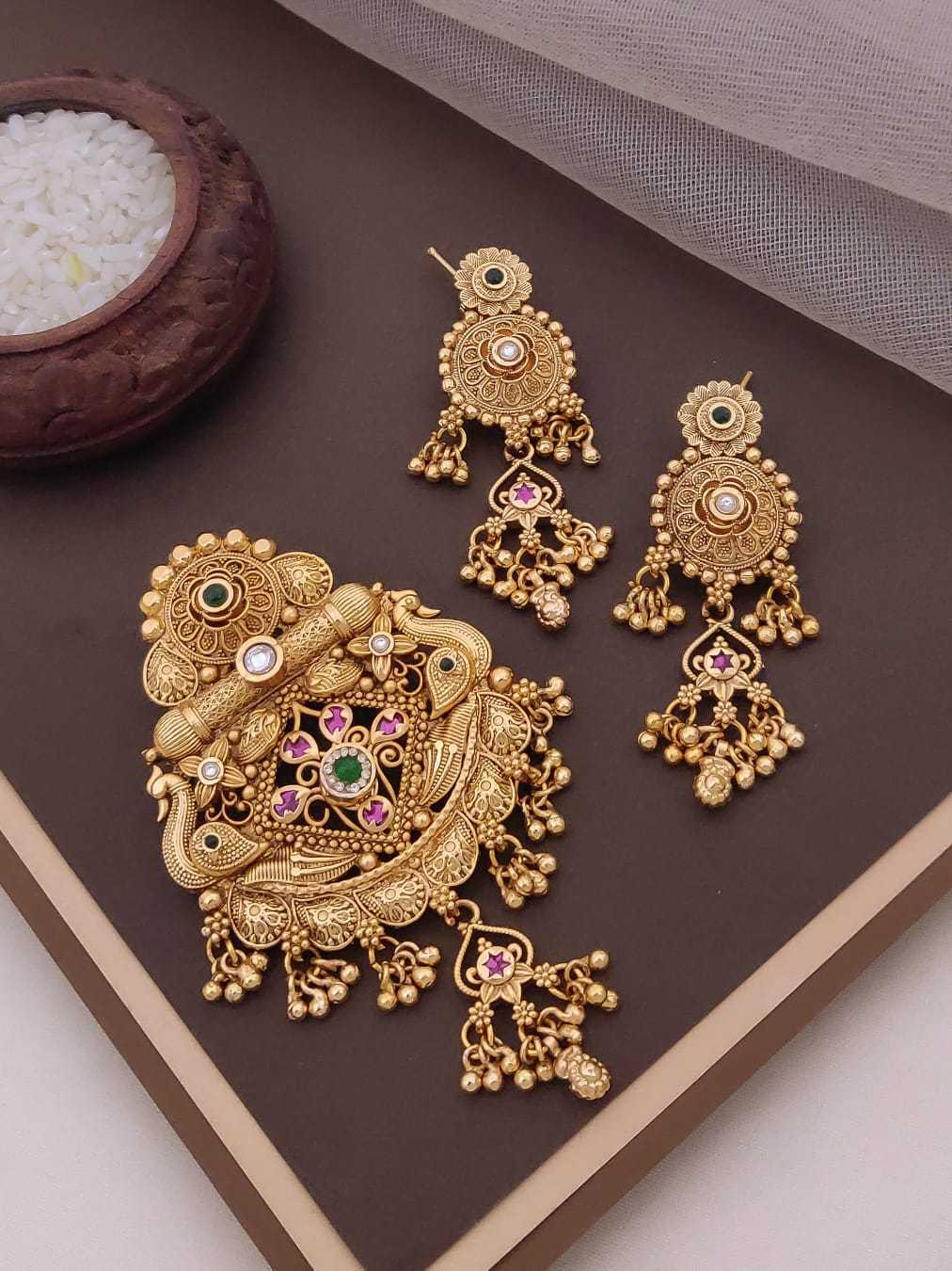 Ornate Traditional Pendant with Hanging Bead Drops