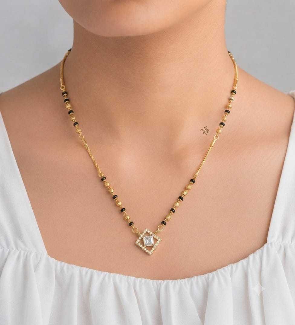 Oval Stone Pendant Mangalsutra