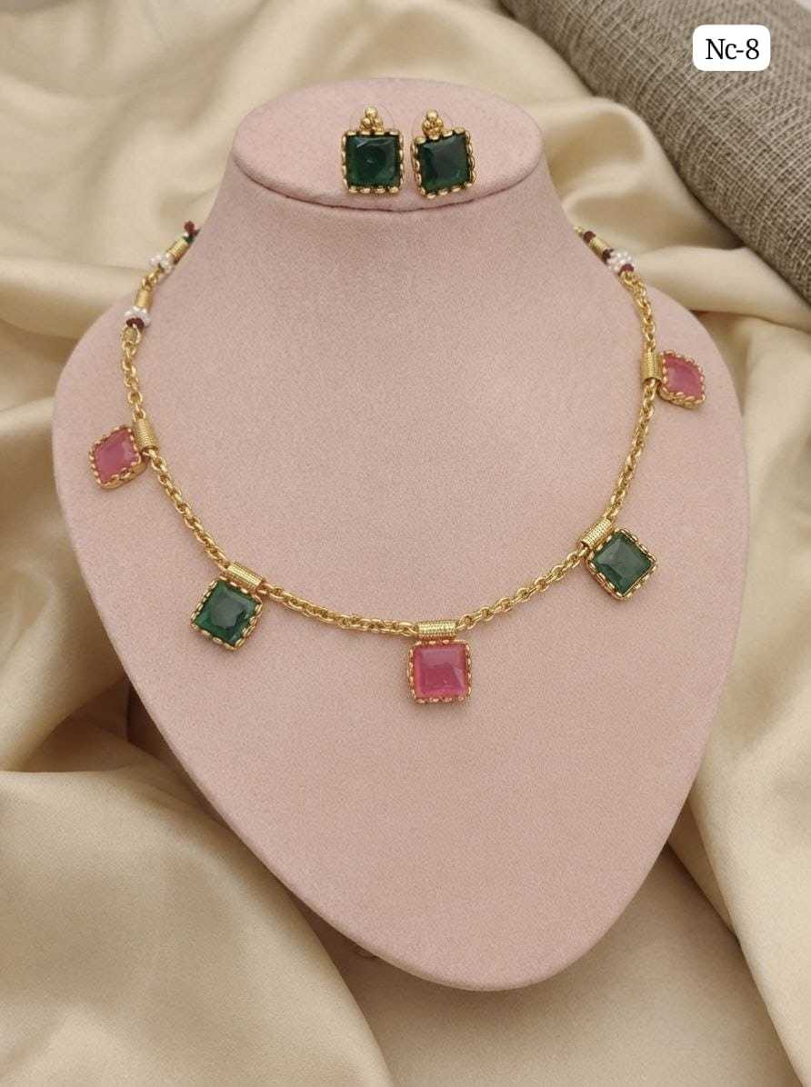 Pastel Meenakari Charm Necklace with Studs