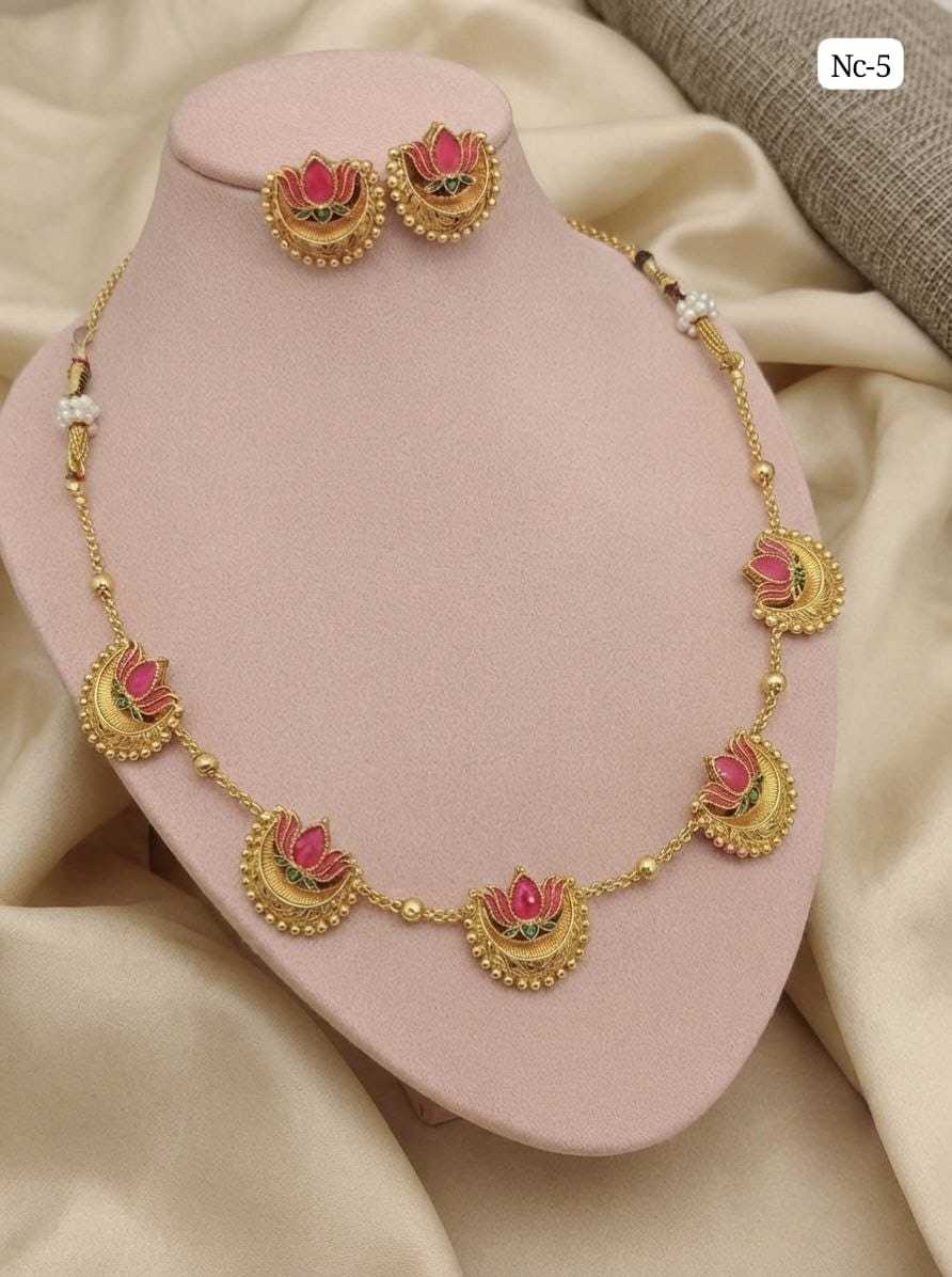 Pastel Meenakari Charm Necklace with Studs