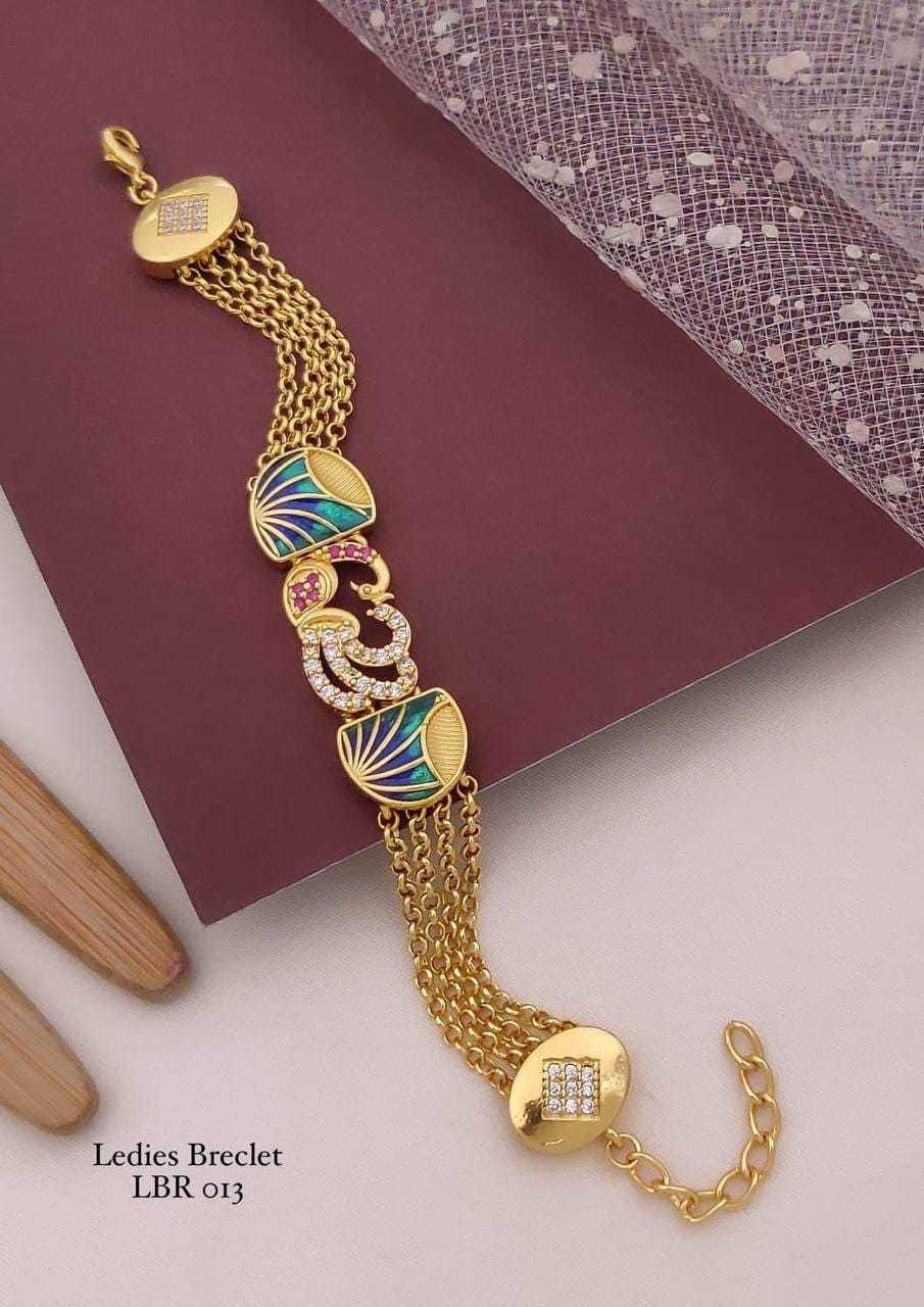 Peacock Meenakari Multi-Chain Designer Bracelet