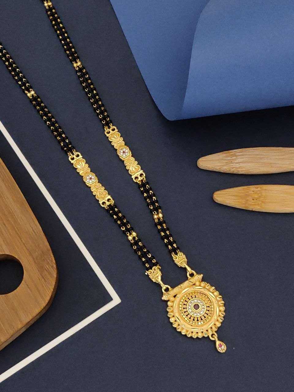 Peacock Pendant Long Mangalsutra with Ruby CZ