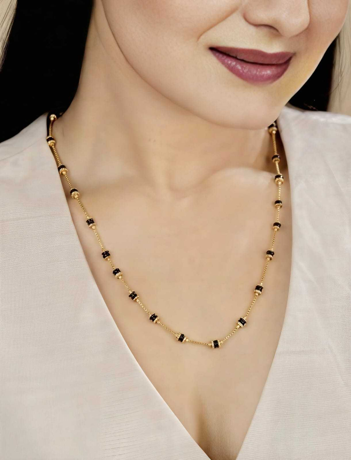 Plain Gold Bead Mangalsutra Chain